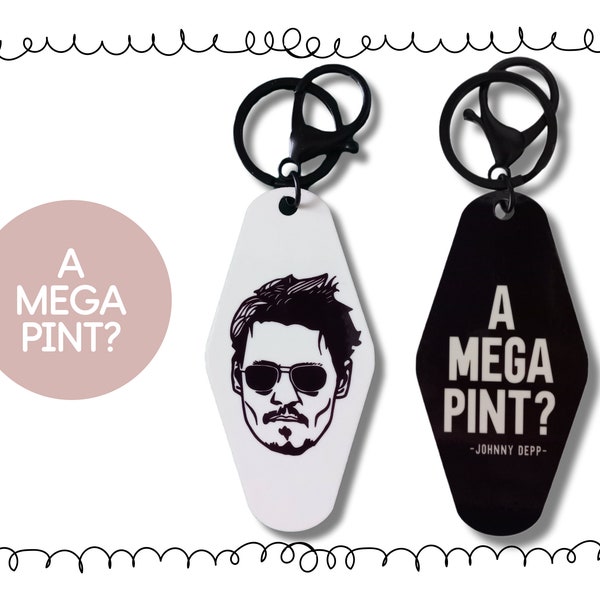 Porte-clés Motel Johnny Depp - Une méga pinte ? • Procès de Johnny Depp • Justice pour Johnny • Cadeau amusant • Citations de Depp