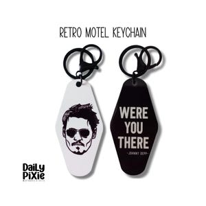 Iconic Johnny Depp Keychain | Retro Motel Style with Quote