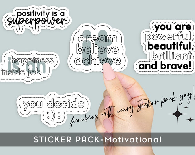 Sticker pack inspirational self care quotes