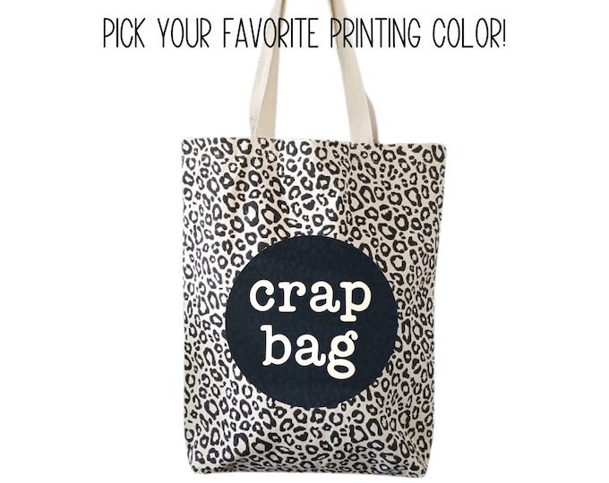 Fashion Statement Leopard Cotton Tote Bag - 'Crap Bag'