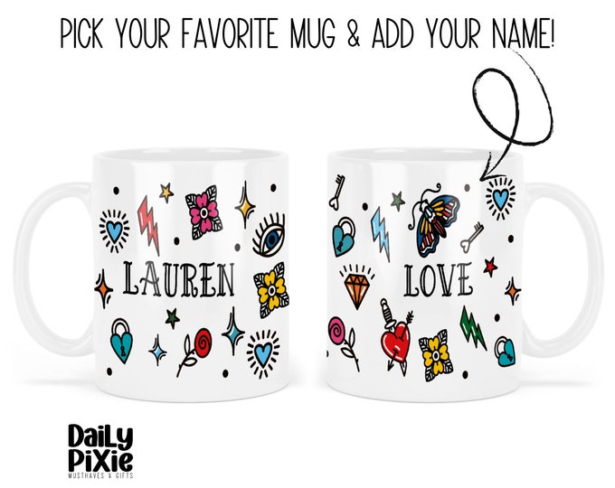 Customizable Old School Design Mug - Add Your Name, Your Style!