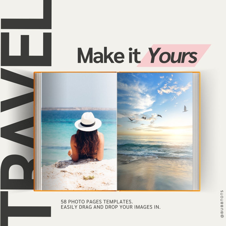 designer travel photo book album template
