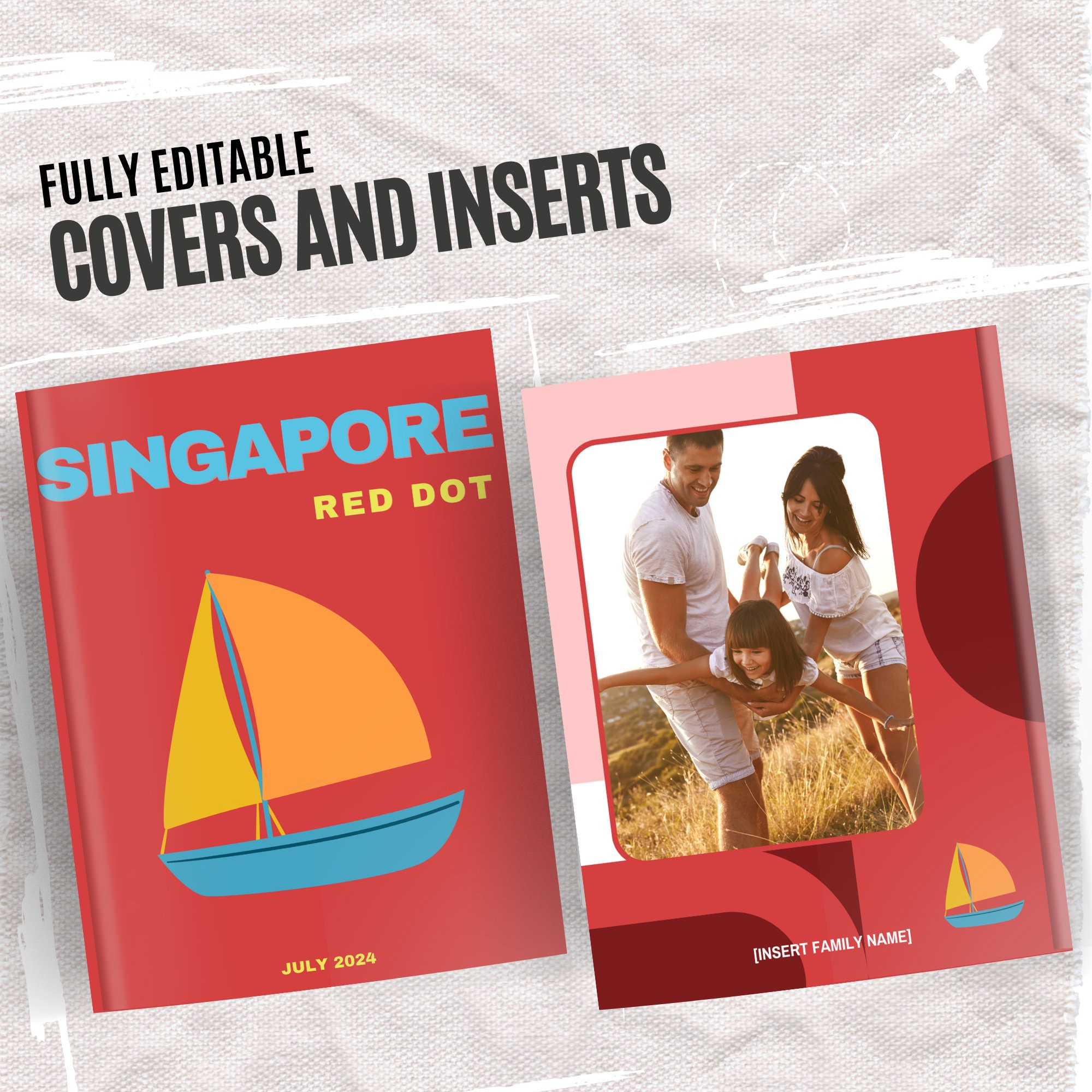 Singapore Travel Photo Book Cover Canva Template Coffee Table Book