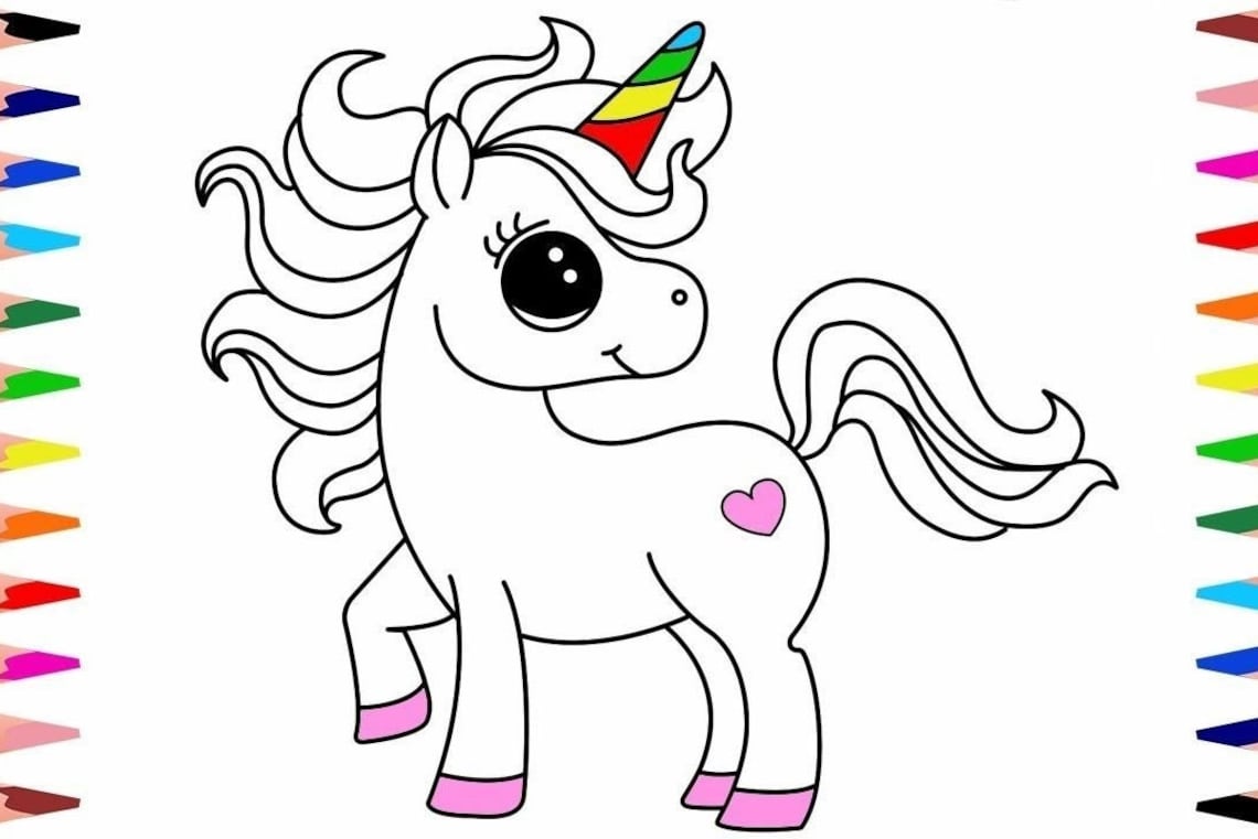 Unicorn Coloring Pages for 4-10year Old Kids, Coloring Pages, Paintings ...