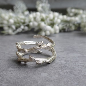 Tree Branch Silver Ring, Thorn Ring, Sterling silver twig ring, Promise Ring