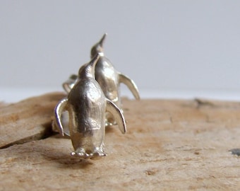 Ohrstecker mit Pinguinmotiv aus Sterlingsilber: Schmuckgeschenk mit Tiermotiven