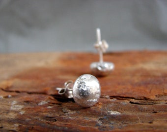 Silver studs, stud earrings, recycled silver stud earrings, unisex stud earring