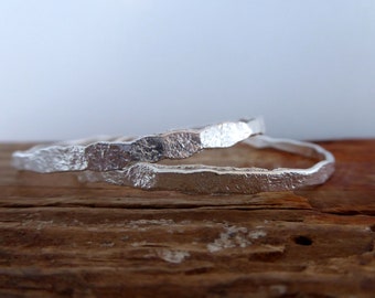 Sterling Silver Cuffs, Set of two Cuff Braceletes, Thin Stacking Cuff Bracelets