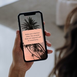 Inspiring Phrase Wallpaper, Law of Attraction Reminder, Notification Wallpaper, iPhone Background, Palm Tree, Manifestation, set of 3