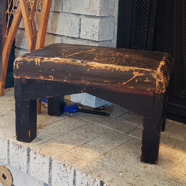 Primitive Handmade Stepstool, Antique Bench, Seat, Riser