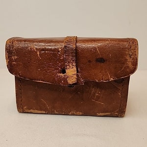 Antique Leather Ammo Pouch  Sears 1943 Unique  WWII Box