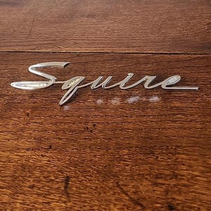 Vintage Script Ford Squire Emblem Car Metal Classic Automobile Collectible