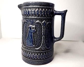Vintage Roseville Roseville Pottery Stoneware Pitcher Blue Serving