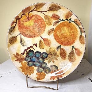 Modigliani Hand Painted Serving Plate Frutta Laccata Italian Ceramic  13&quot;