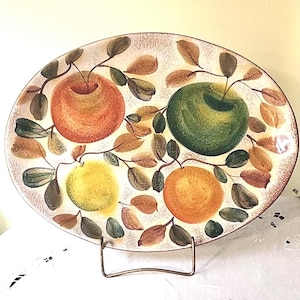 Modigliani Hand Painted Serving Platter Frutta Laccata Italian Ceramic Oval 17&quot;