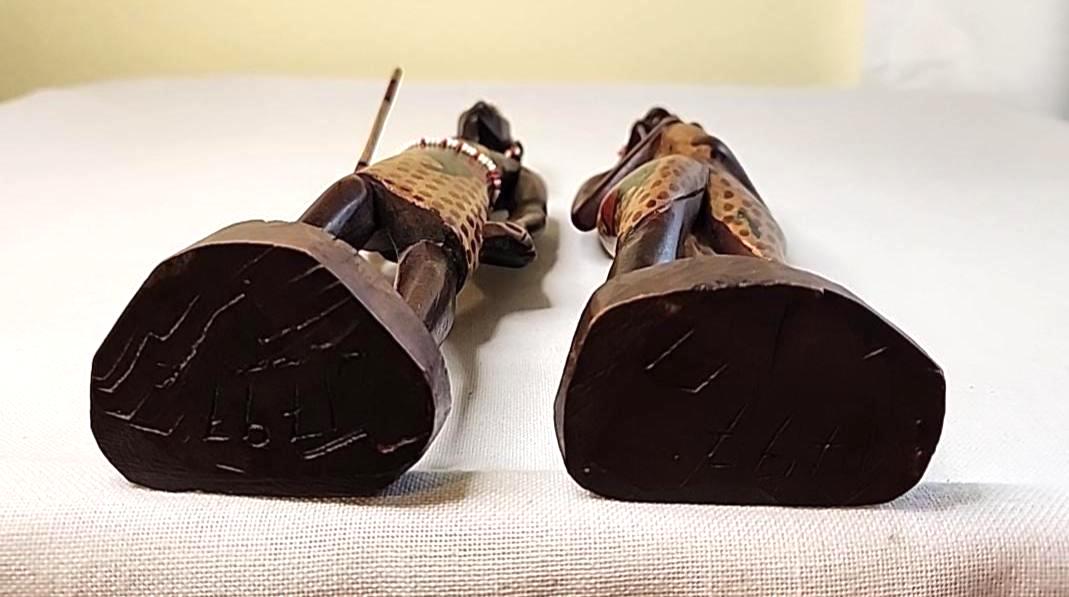 アフリカの手彫り木製戦士像 男女ペア ケニア産 黒檀 - Etsy 日本