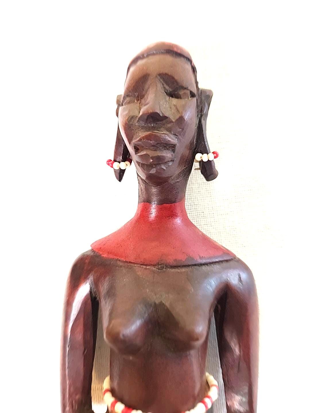 木製戦士像 約30cm ケニア製 アフリカ ケニア マサイ族 戦士 Sサイズ 木彫り 彫刻 アフリカ