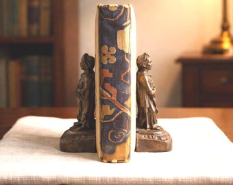 Sujetalibros antiguos de latón macizo fundido con diseño de pirata bucanero, estilo vintage, 18 cm (7 pulgadas), decoración para el hogar.