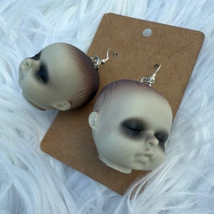 Creepy Doll Head Earrings-Halloween Earrings-oddities and curiosities-gifts for her-women’s fashion-Christmas Gifts-Weird and Funny Earrings