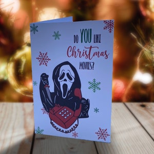 DOWNLOAD DIGITAL-Cartão de Natal Ghostface-Halloween/Natal-Boas Festas-Cartão Scream-Download Digital-Cartão para Imprimir