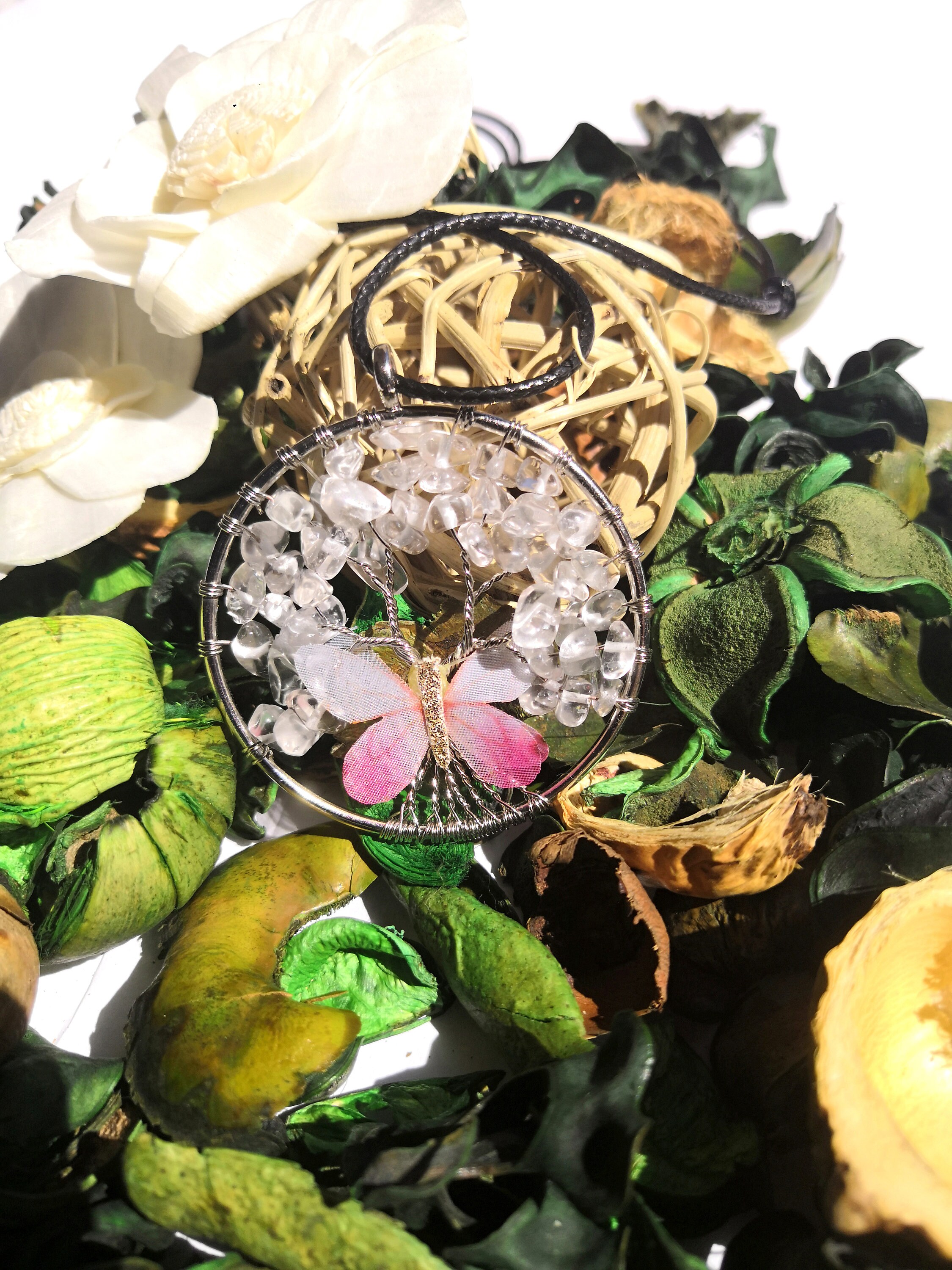 thumbnail image 2 of Crystal Tree Of Life With Butterfly. Healing Crystal 2 of 11