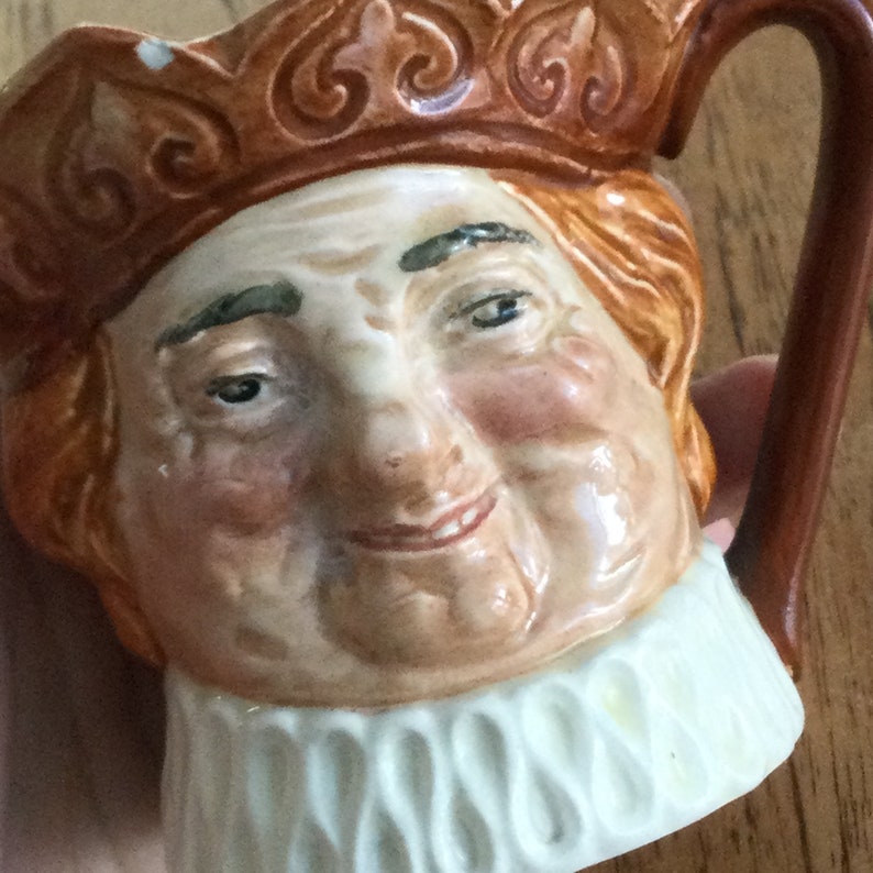 Royal Doulton Small Character / Toby Jug. Old King Cole. Harry Fenton design. Some damage. zdjęcie 3