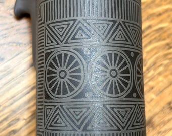 Hornsea Palatine 1970s Small Brown Pottery Milk Jug Retro Geometric Design