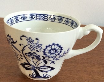 Vintage JG Meakin Blue Nordic Scandi Blue & White Retro SPARE Tea CUP 1960s hygge folk style