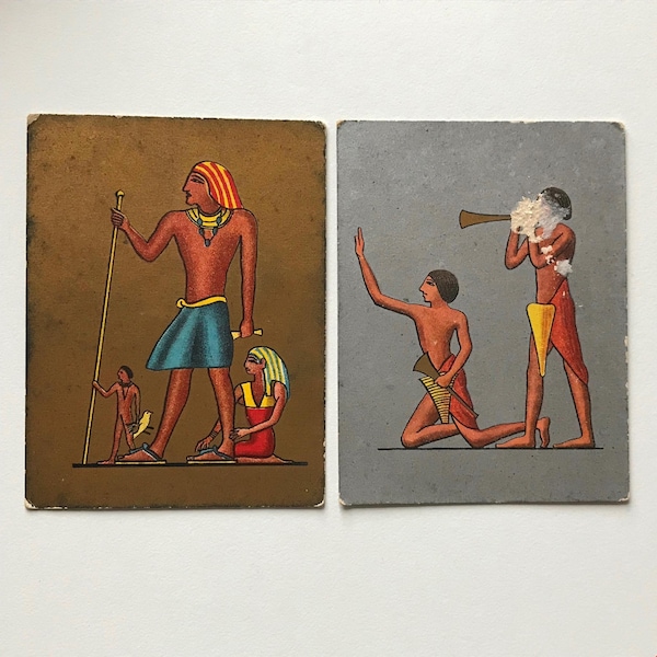2 x ANCIENT EGYPT Cigarette cards Cavanders nos. 17 21 portrait of Thyi & Trumpe
