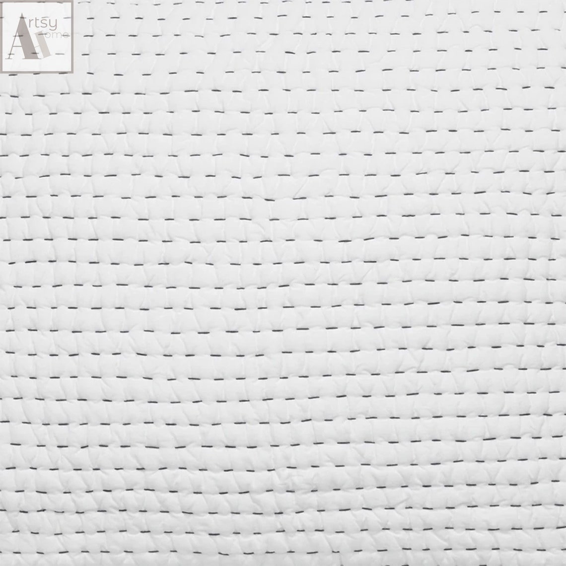 Solid White Kantha Quilt Cotton Quilt Baby Blanket Handmade Etsy