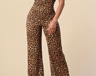 leopard print pantsuit