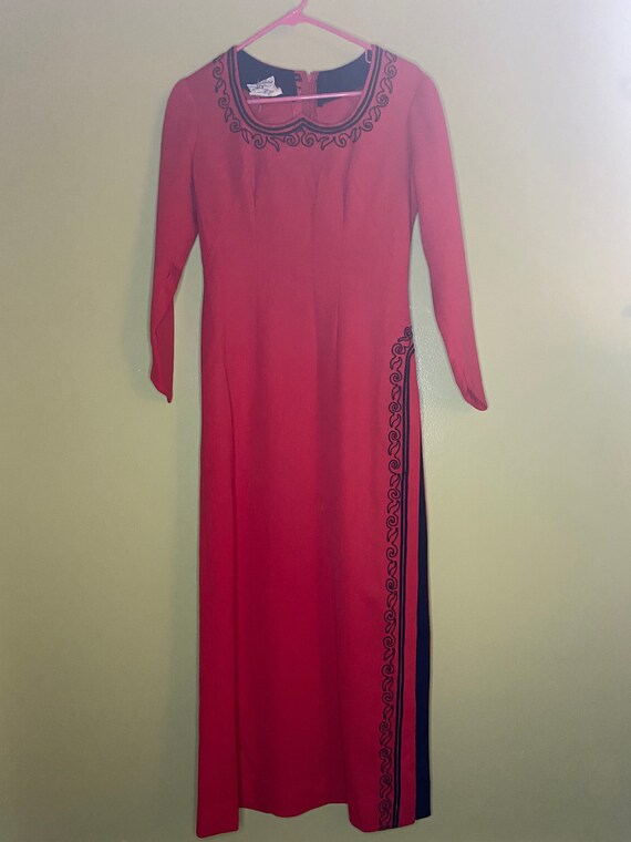 Red vintage long dress - image 1