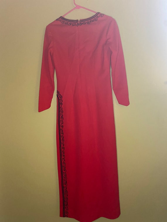 Red vintage long dress - image 2