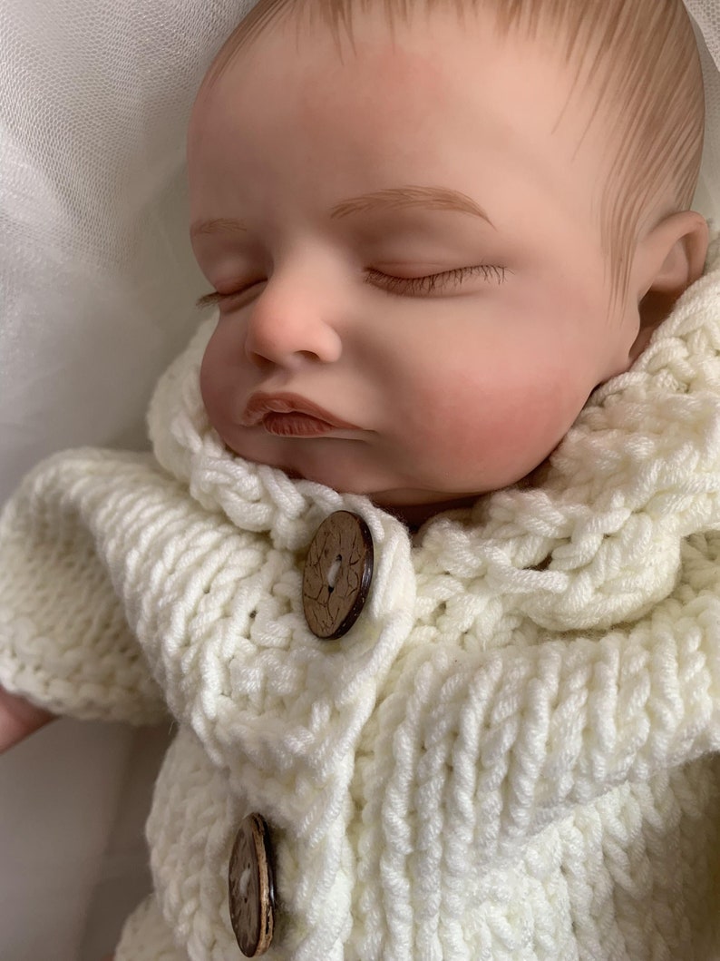 Reborn Toddler Doll Rosalie Soft Cuddle Body Realistic Sleeping Baby Doll Boy Hand-drawing Hair shops with Rooted Eyelash Birthday Gift
