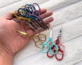 Embroidery Scissors Modern Inspired design Decorative Sewing Scissors, High Quality Steel scissors Christmas Gift with Leather case