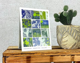 Calendar with postcards “letterpress, monotype, collage”