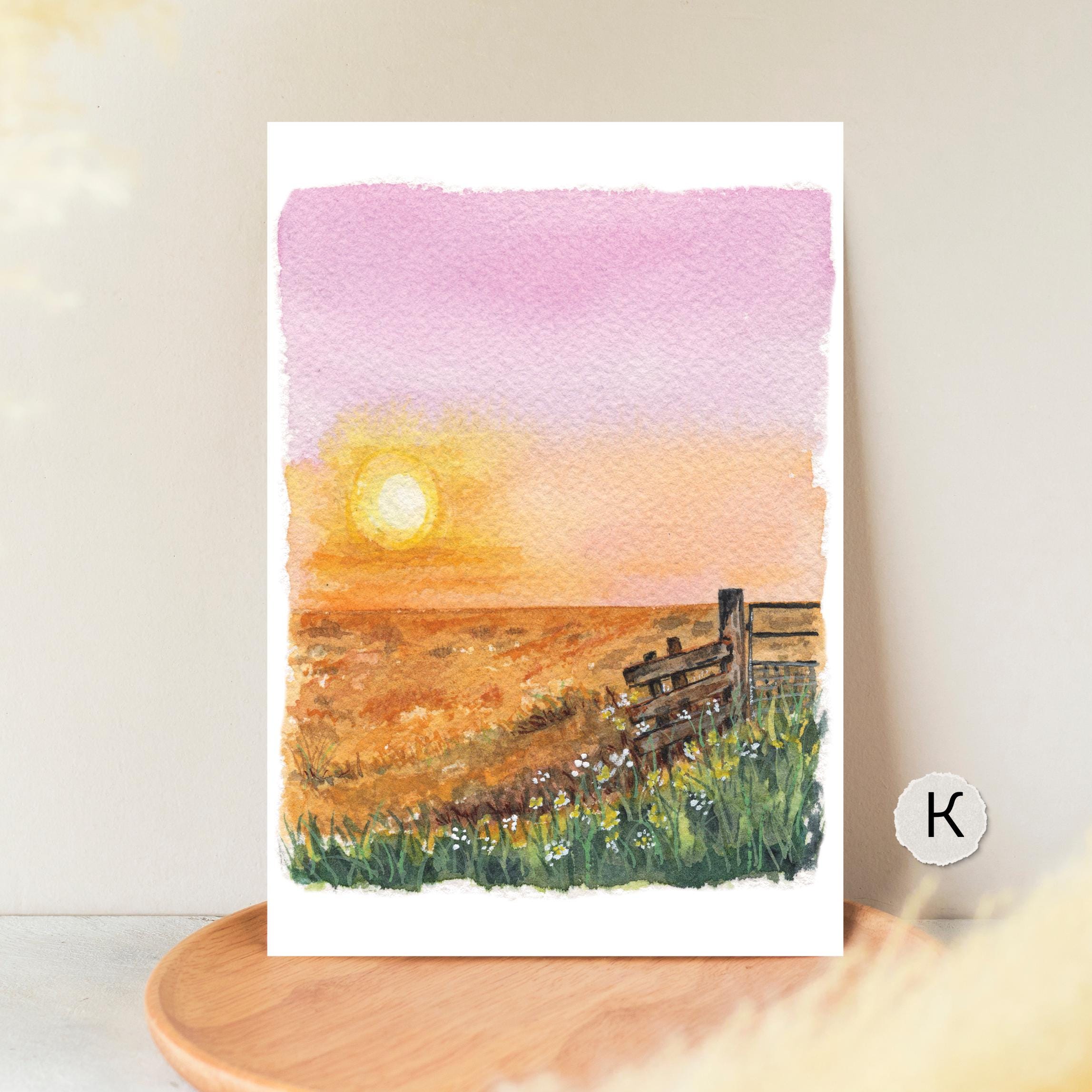 Small Minimalist Landscapes in Watercolor for Nature Lovers - Etsy