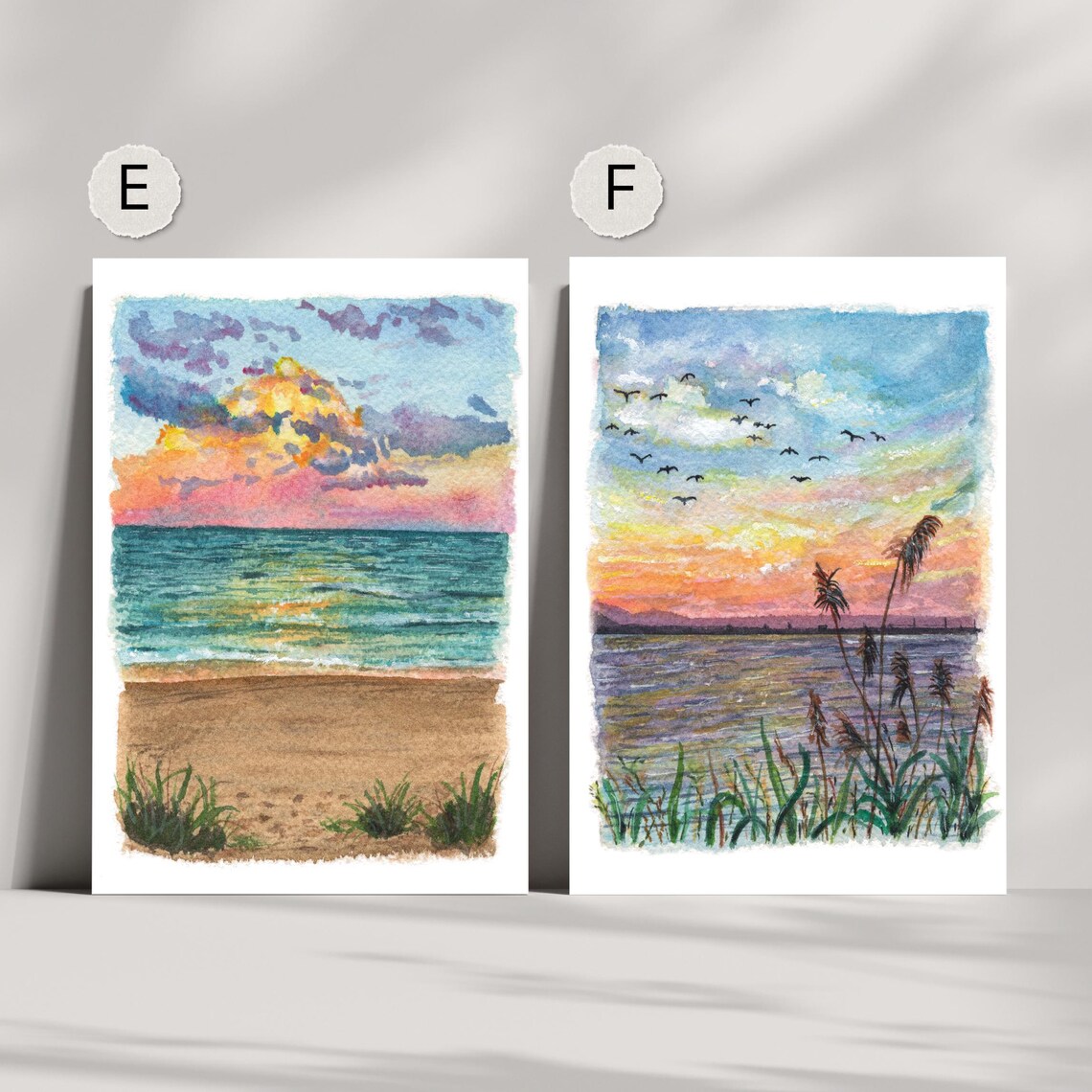 Small Minimalist Landscapes in Watercolor for Nature Lovers - Etsy