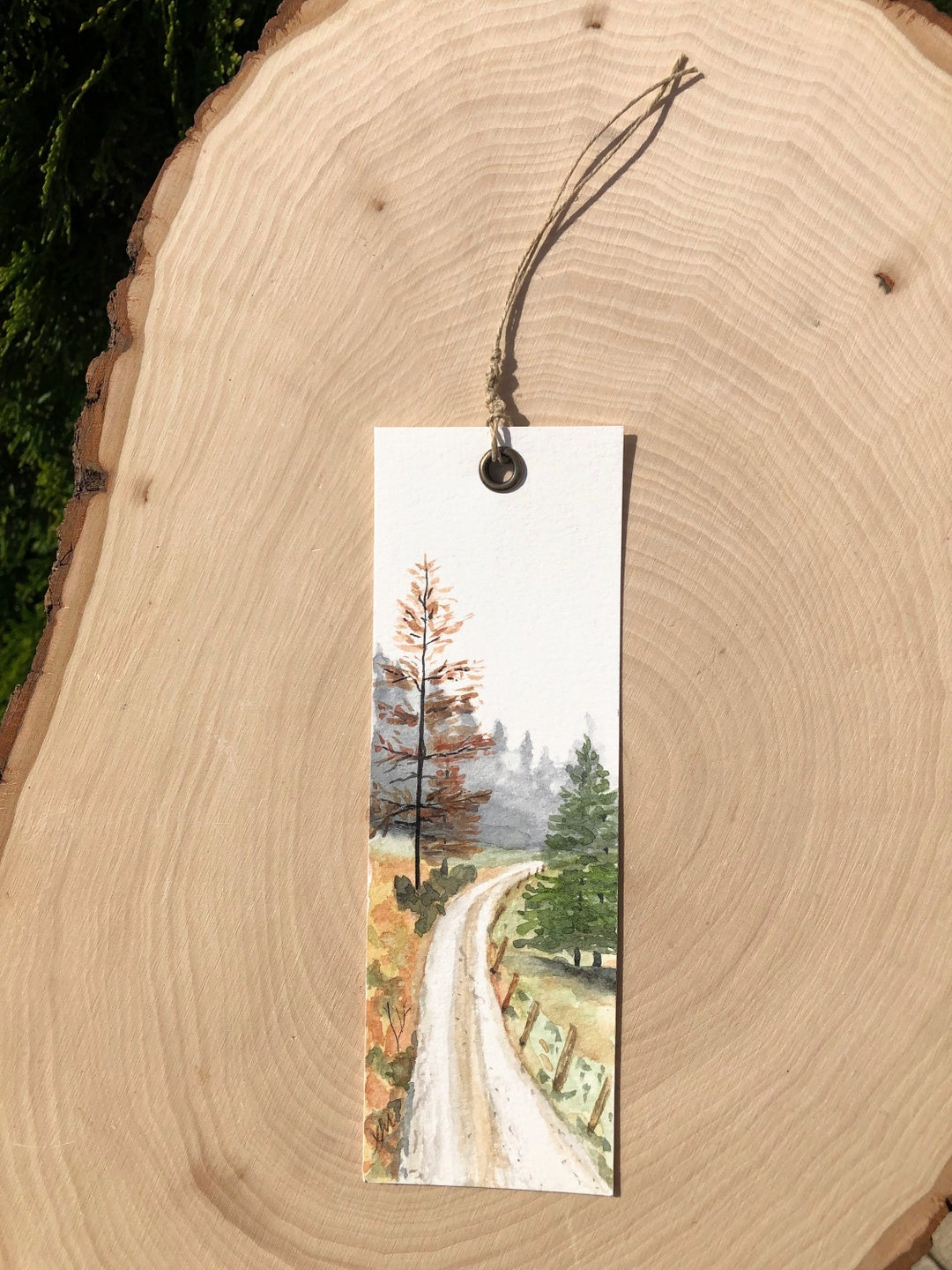 Original Watercolor Pine Forest Mountain, Pines Trees Bookmark ...