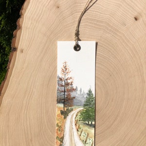 Original Aquarell Pine Forest Mountain, Pines Lesezeichen, Aquarell Handgemacht.