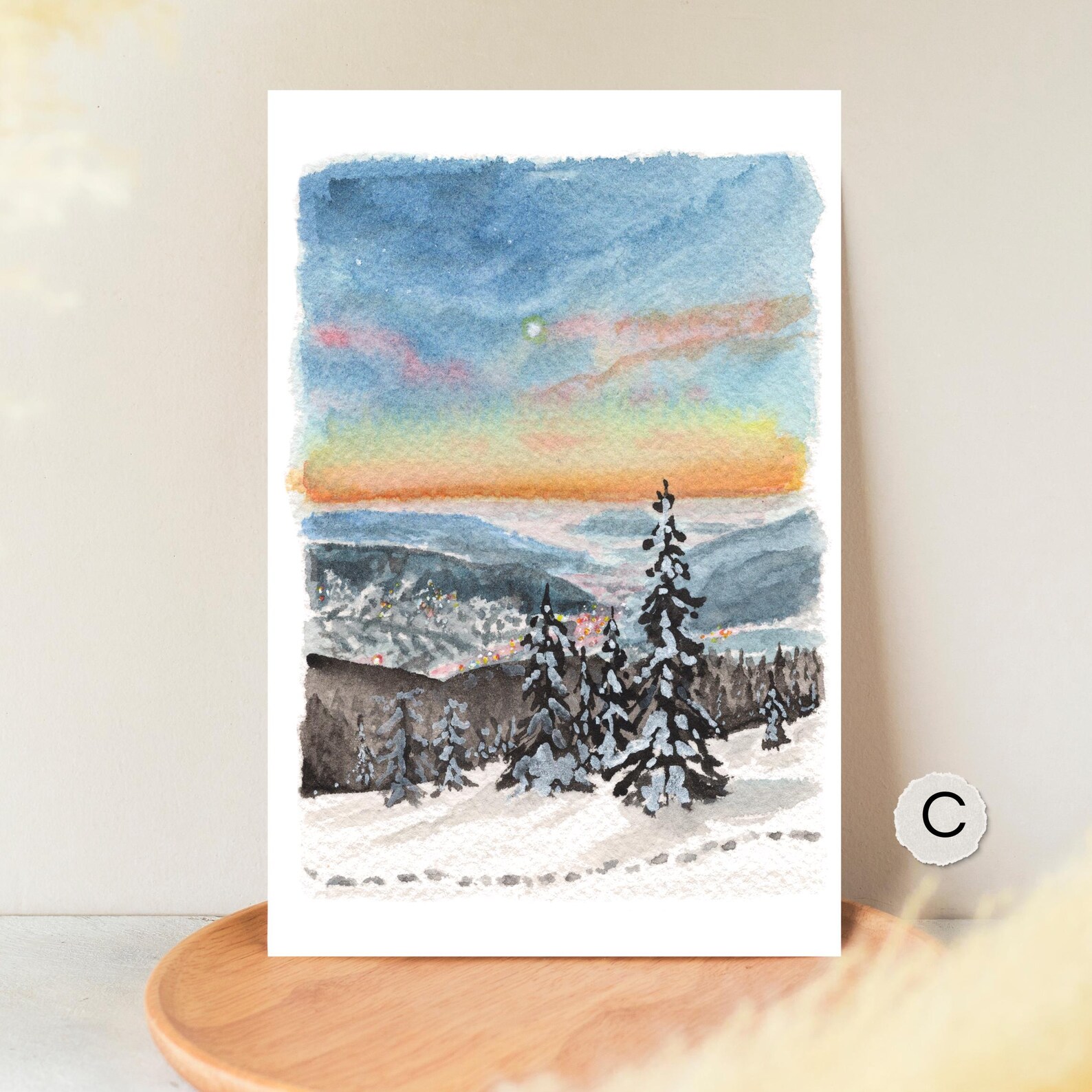 Small Minimalist Landscapes in Watercolor for Nature Lovers - Etsy