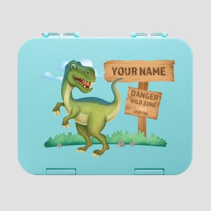 Lunch Box, Personalised Lunch Box, Bento Lunch Box for Kids, Bento Box, Dinosaur Theme, Dinosaur