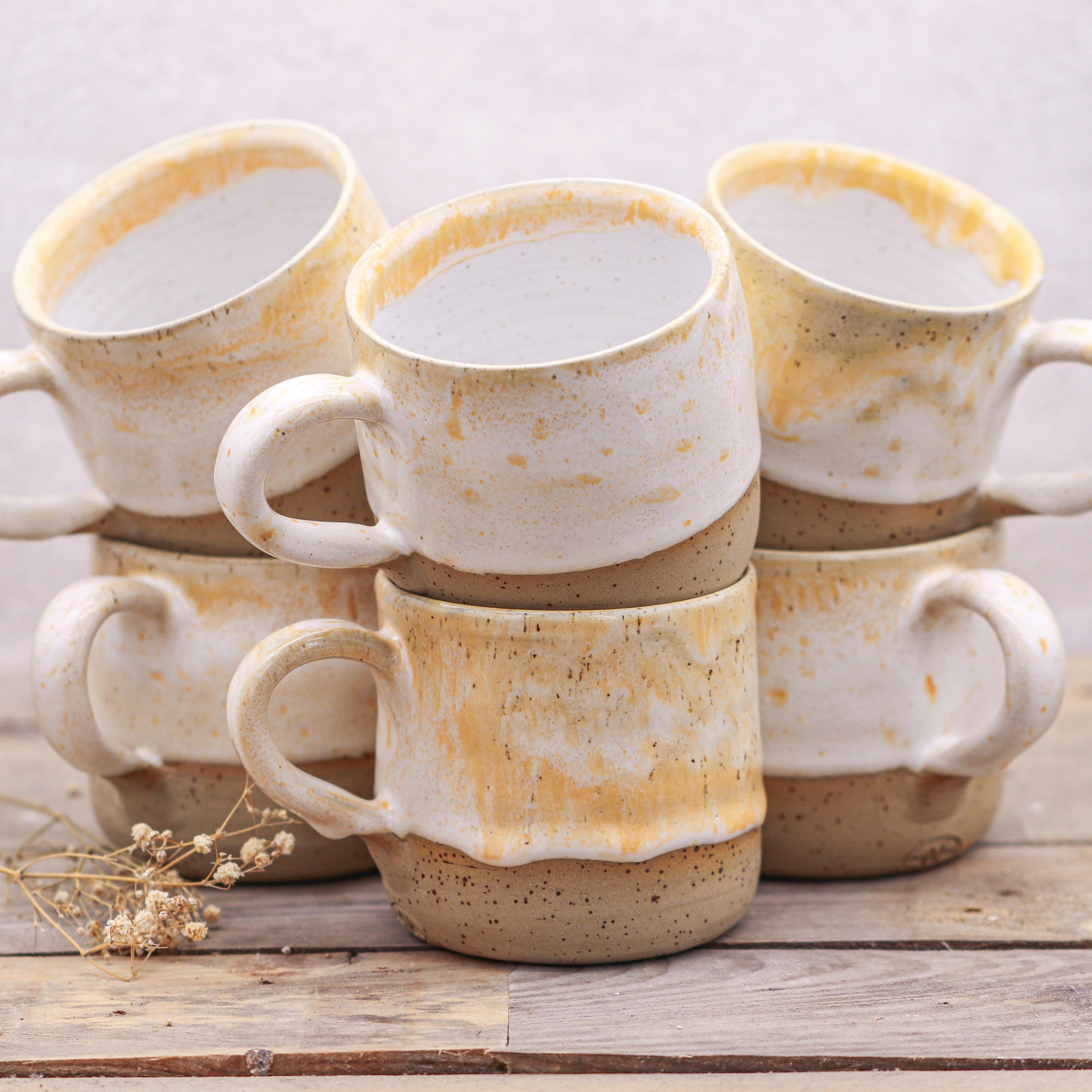 Tazza Cuore In Gres Fatto A Mano 150 Ml - Mea-Living STONEWARE - Rosa Romantico Per Caffè E Tisane