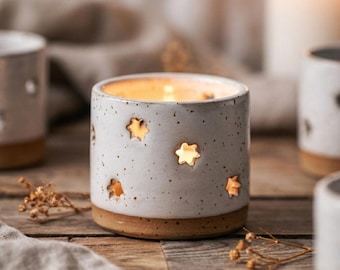 Handmade White Ceramic Candleholder Tea light