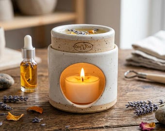 White Handmade Ceramic Oil Burner – Essential Oils or Scented Wax