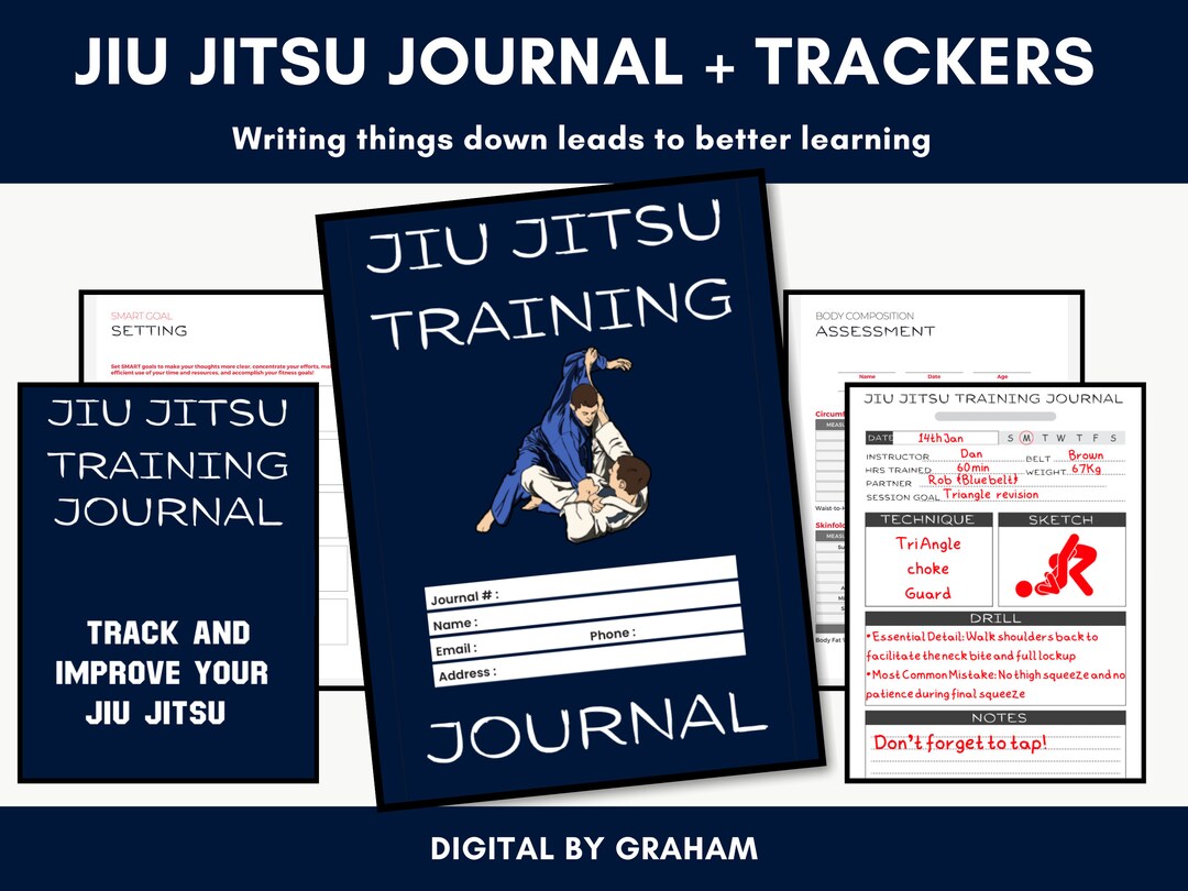 Digital Jiu Jitsu Journal 25 Trackers Fitness Journal Etsy