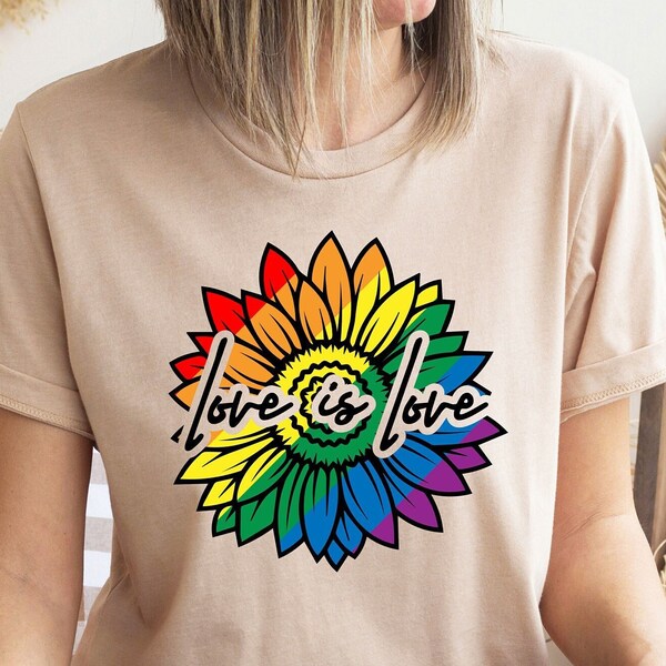 Love Is Love Shirt, Flower Shirt, Human Rights Shirt, Equality Shirt, LGBTQ T-shirt, Rainbow Shirt, Pride Month Shirt, LGBTQ Pride Shirt