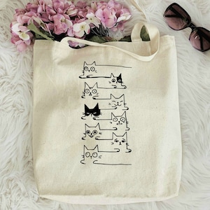 Cats Tote Bag, Funny Animal Tote Bag, Meow Tote Bag, Cat Rescue Tote Bag, Funny Cat Tote Bag, Cat Owner Tote Bag, Gift For Cat Lover