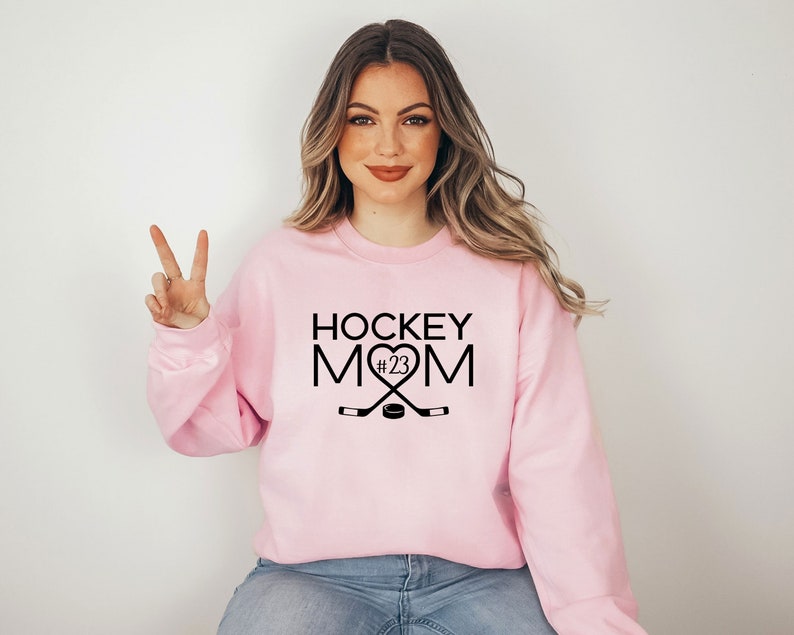 Hockey Mom Number Sweatshirt Hockey Player Sweatshirt Custom Etsy
