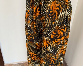 Flowy African Print Wide-leg Pants